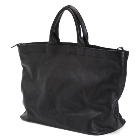 IO PELLE Black Made In Italy Leather Skull Tote NEW NWT - Picture 4 of 6